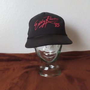 Vintage Eddie Raven SnapBack  Hat black Autographed! RARE! 80s
